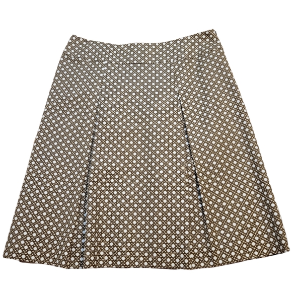 Talbots Dresses & Skirts - Talbots Pleated Skirt Sz 8 Retro Cane Whicker Print Scoolgirl Mini A-Line 7/8